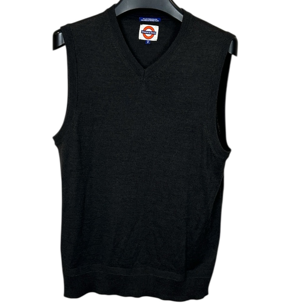 Jermyn &‎ Bond Men’s Italian Merino Wool Blend Black Sweater Vest M V-neck
